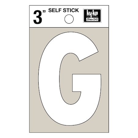 Hy-Ko 3In White Vinyl Letter G, 10PK A30517